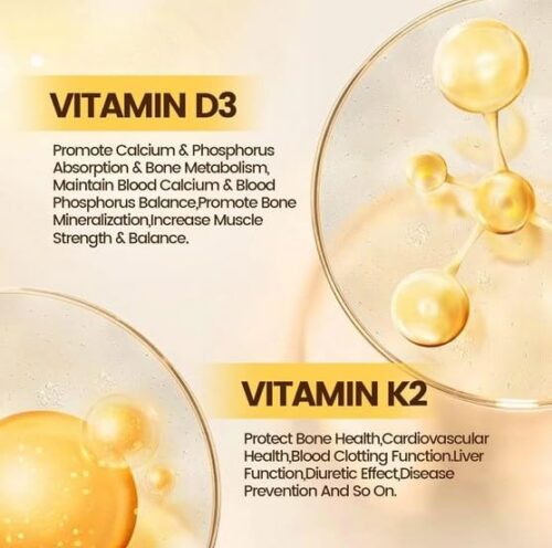 AuraFlare Vitamin D3 K2 10000 IU Plus Softgels with Coconut Oil - Image 3