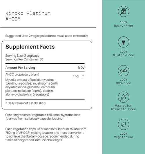 Premium Kinoko Platinum AHCC Herbal Supplement - Image 3